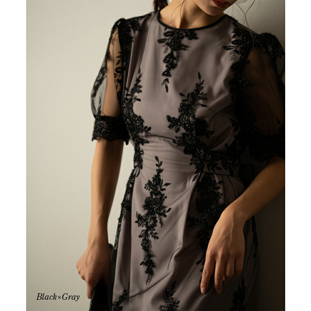 300021 オールレースチャイナディテールドレス