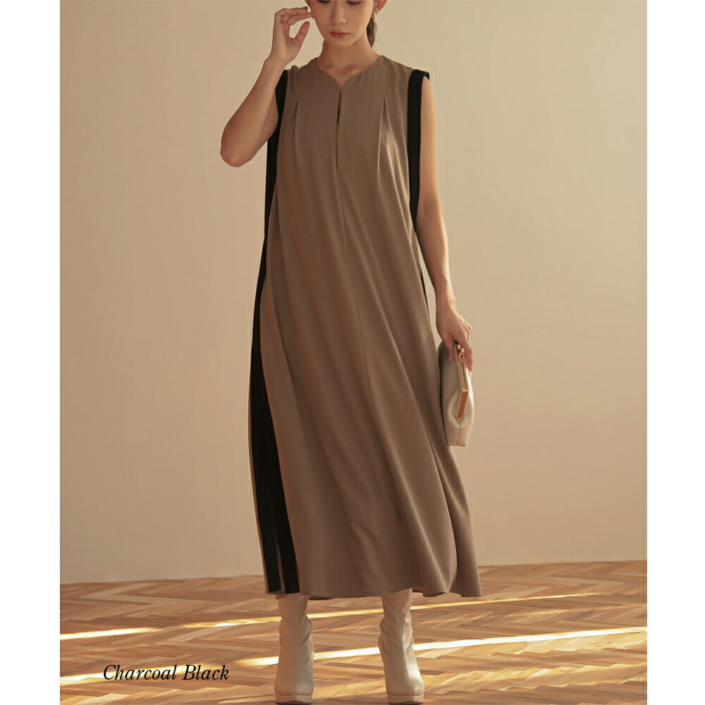 300061 ディープスリットネックAラインドレス