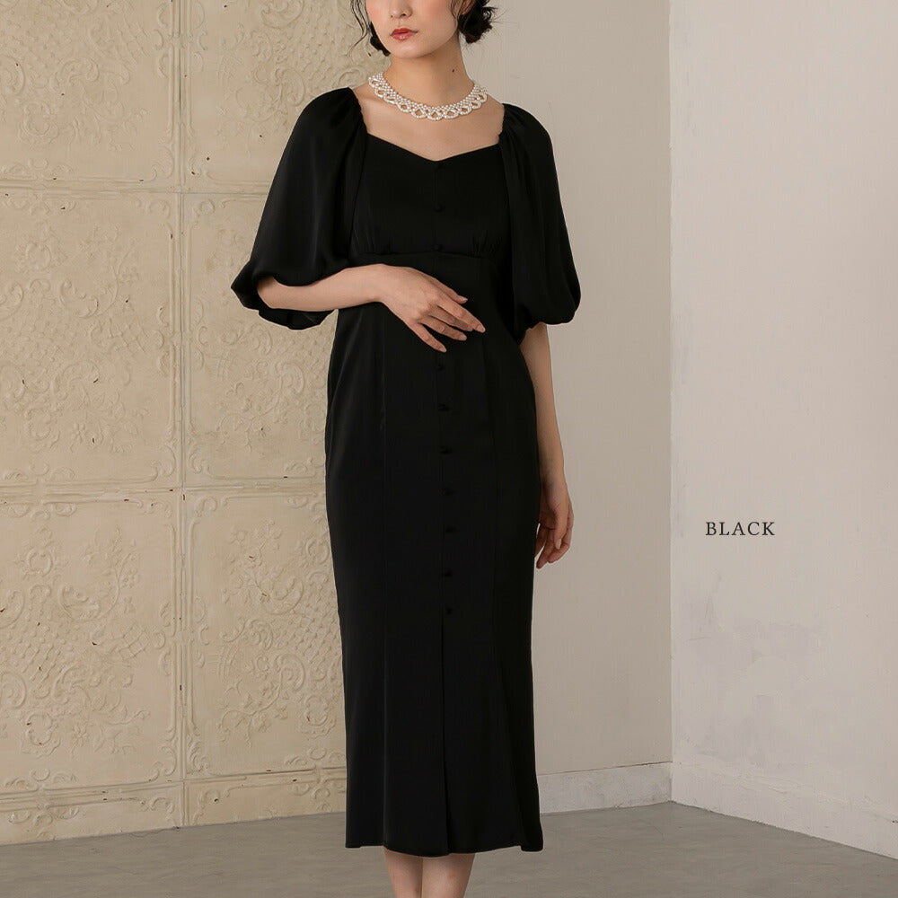 300122 パフスリーブドレス