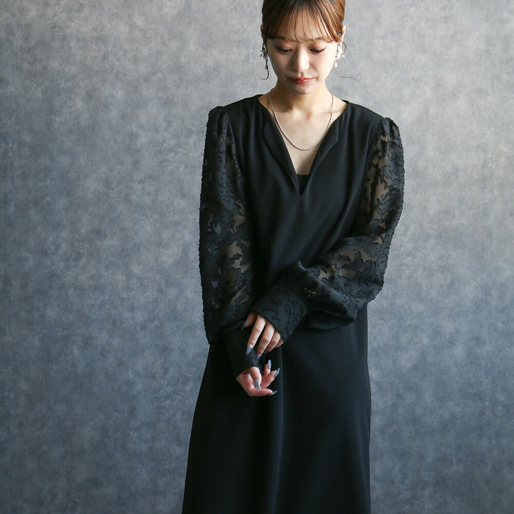 any day エニーデイ シアージャガードスリーブIラインワンピース