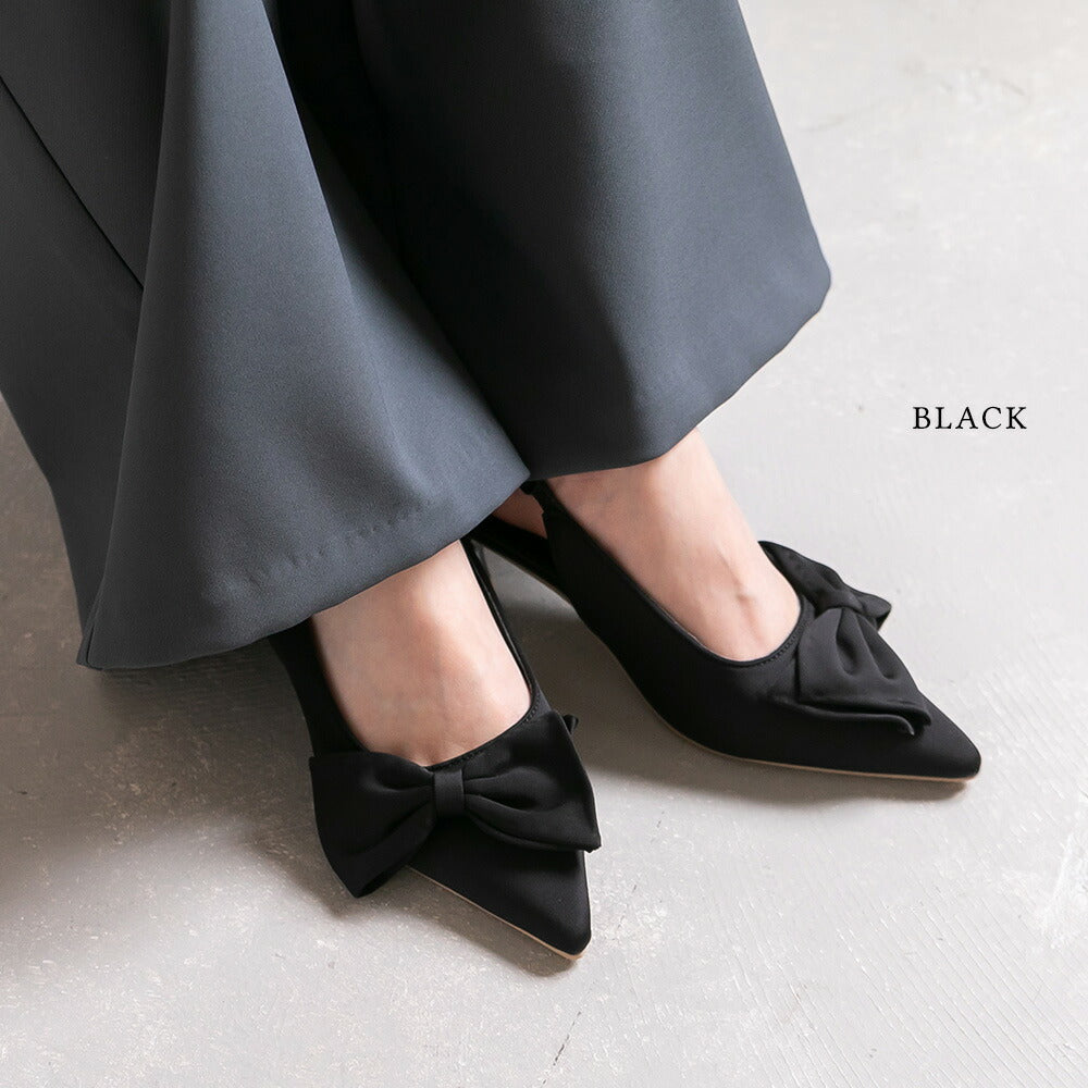 400017 リボンバックストラップパンプス