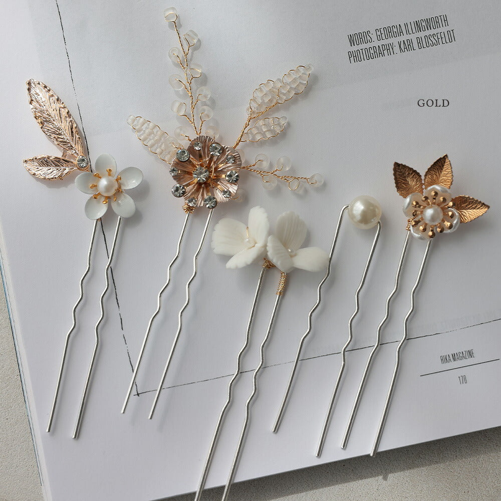 550012 フラワーモチーフUピン5点セット