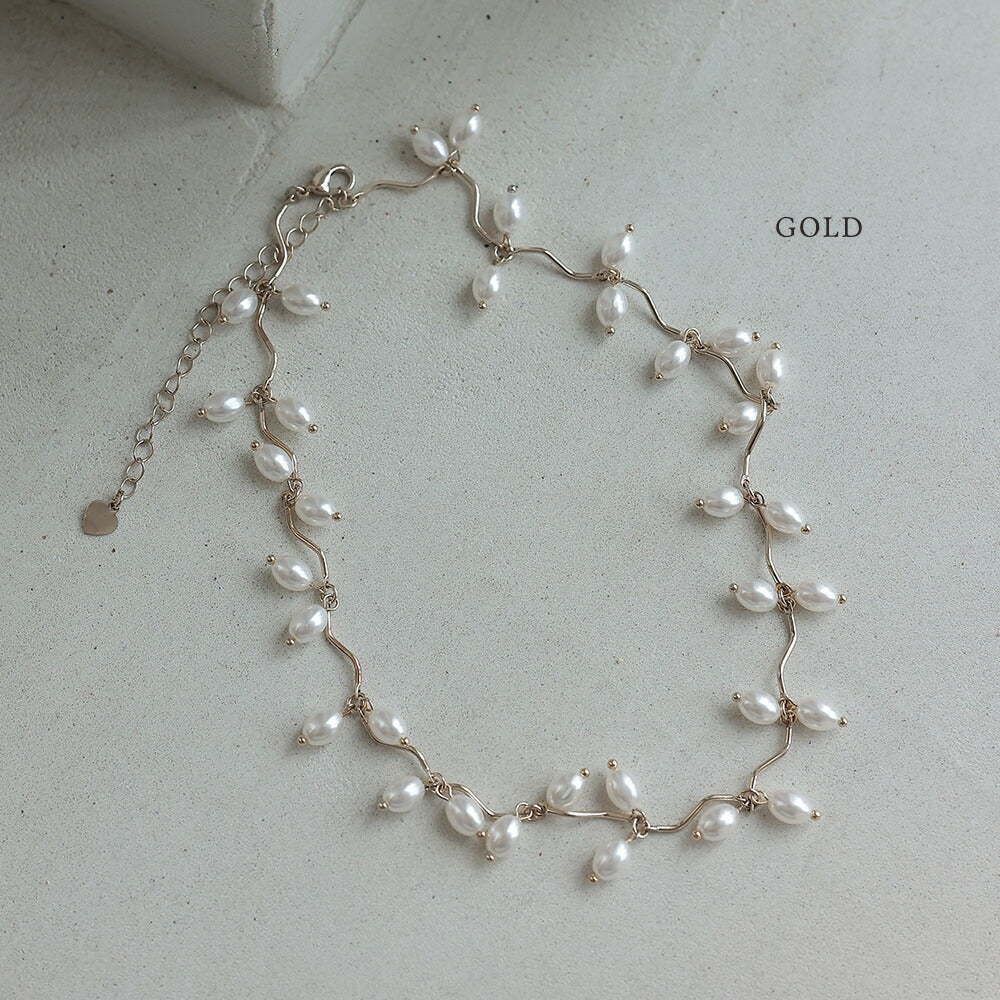 550019 ウェーブパールネックレス