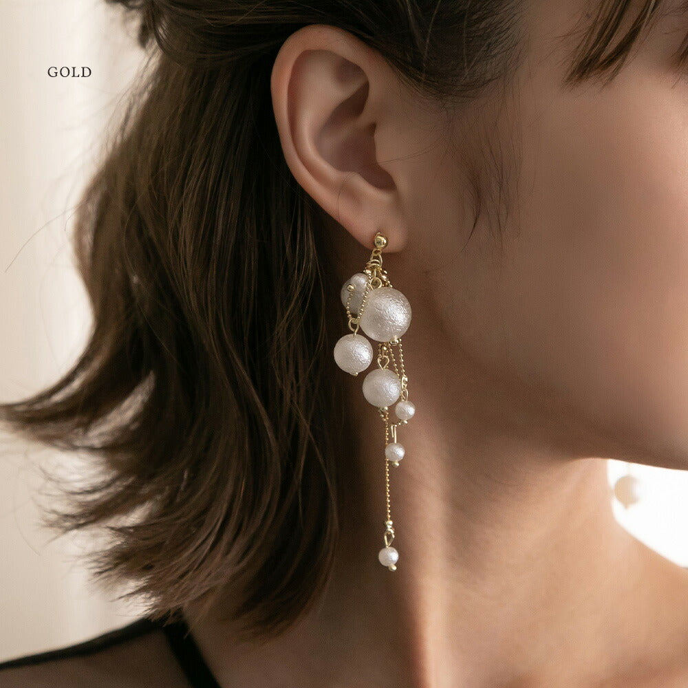 550040 コットンパールピアス