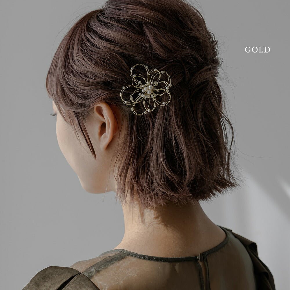 550069 パール&花火結び水引ヘアコーム