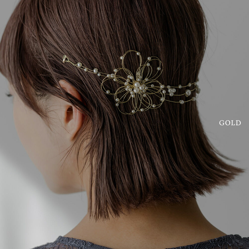 550071 パール&花火結び水引ヘッドドレス