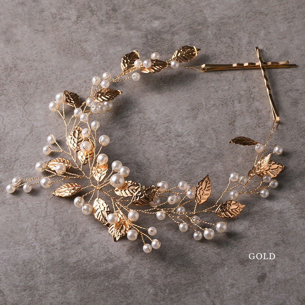 550074 リーフ&ピュアパールヘッドドレス