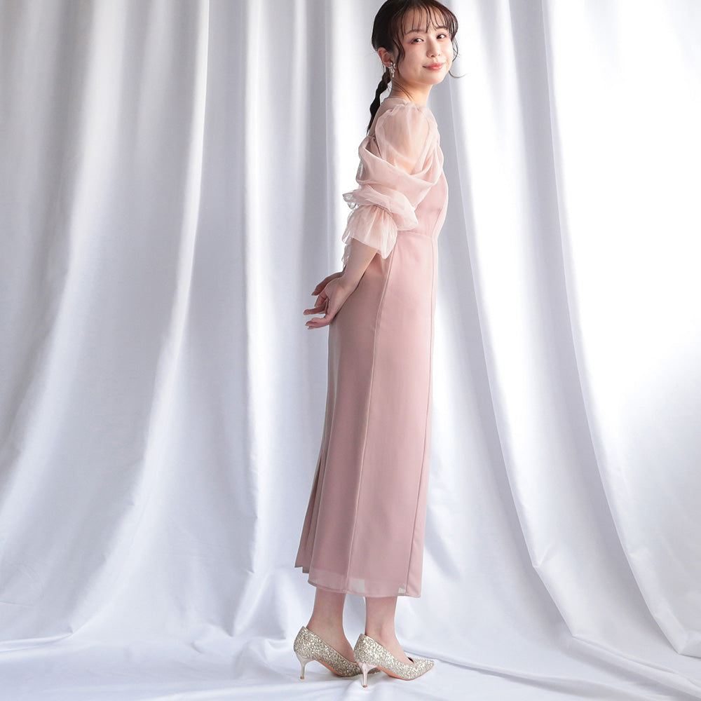 300118 チュールオフショルドレス