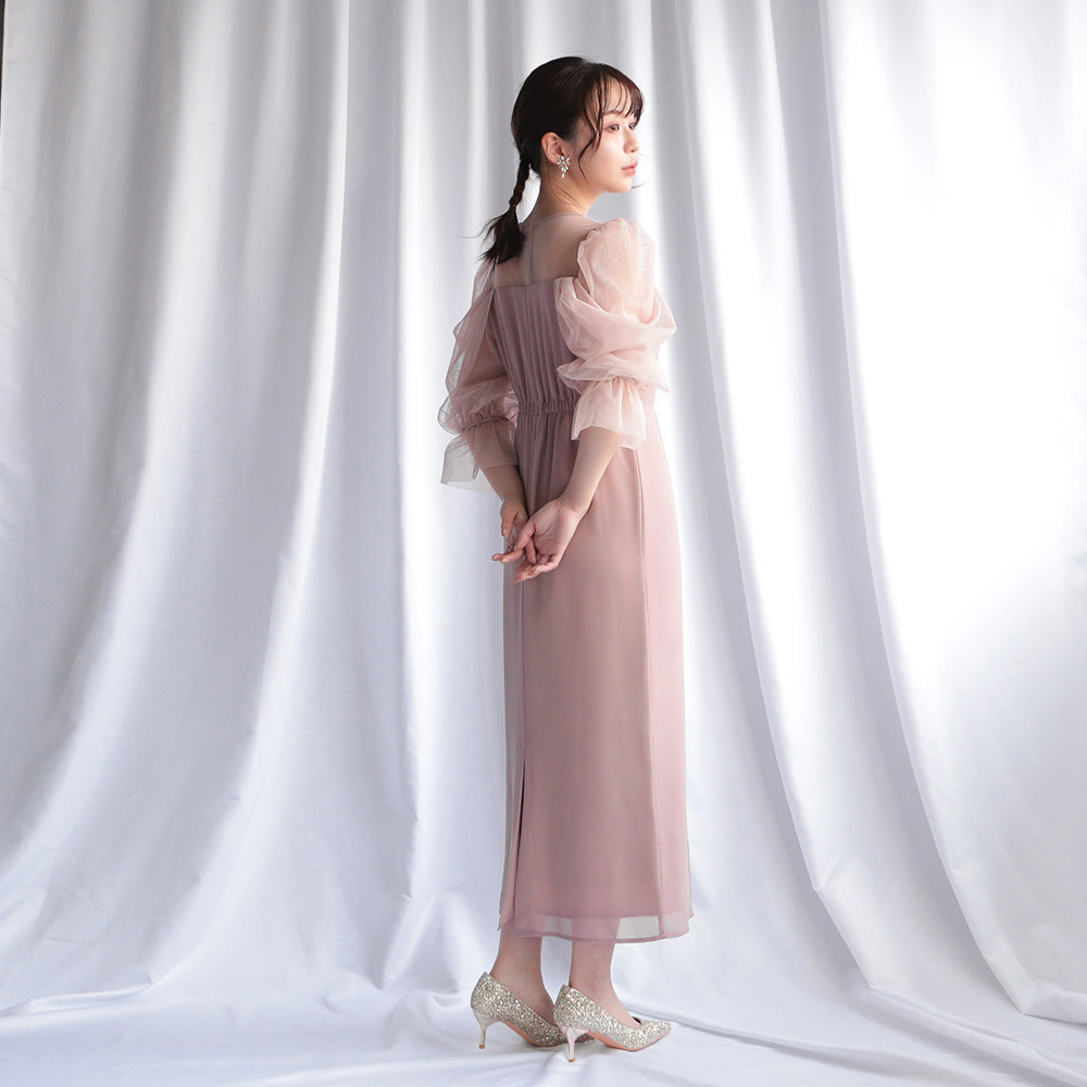 300118 チュールオフショルドレス