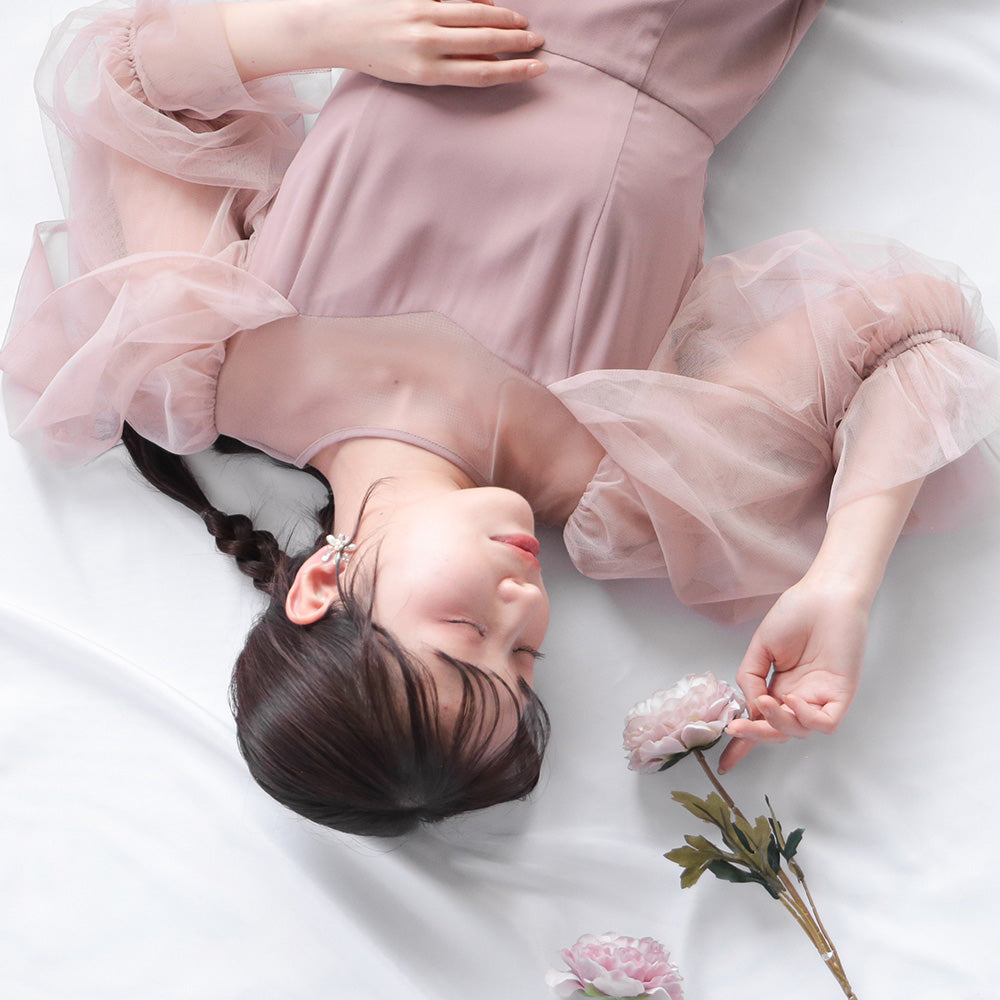 300118 チュールオフショルドレス