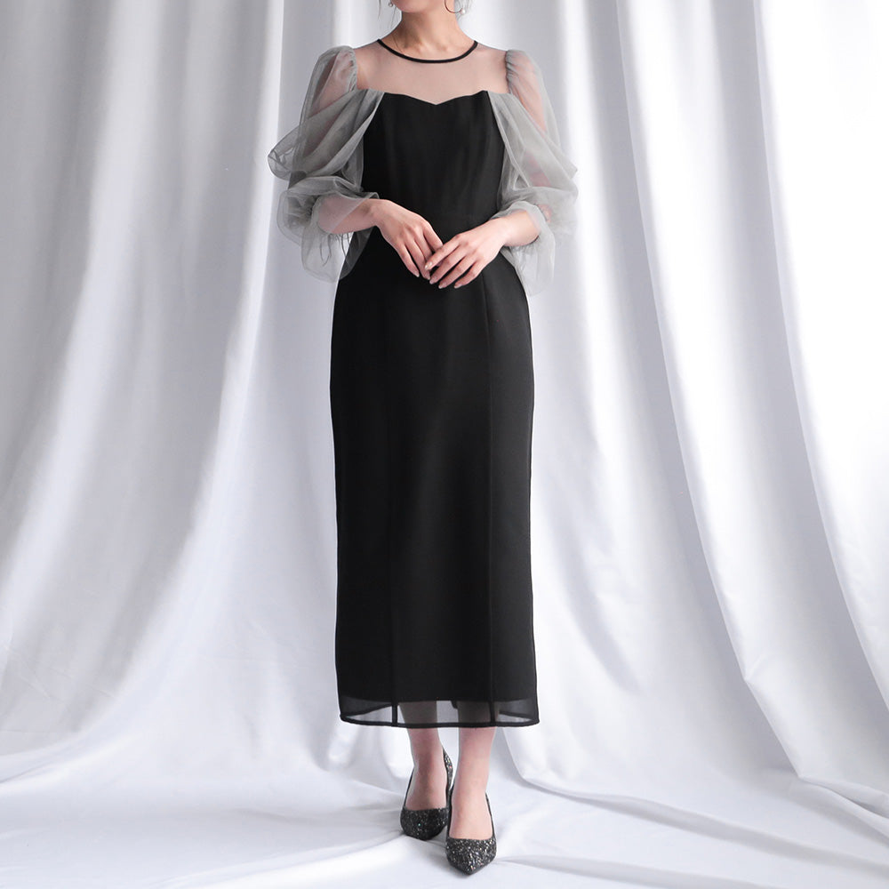 300118 チュールオフショルドレス