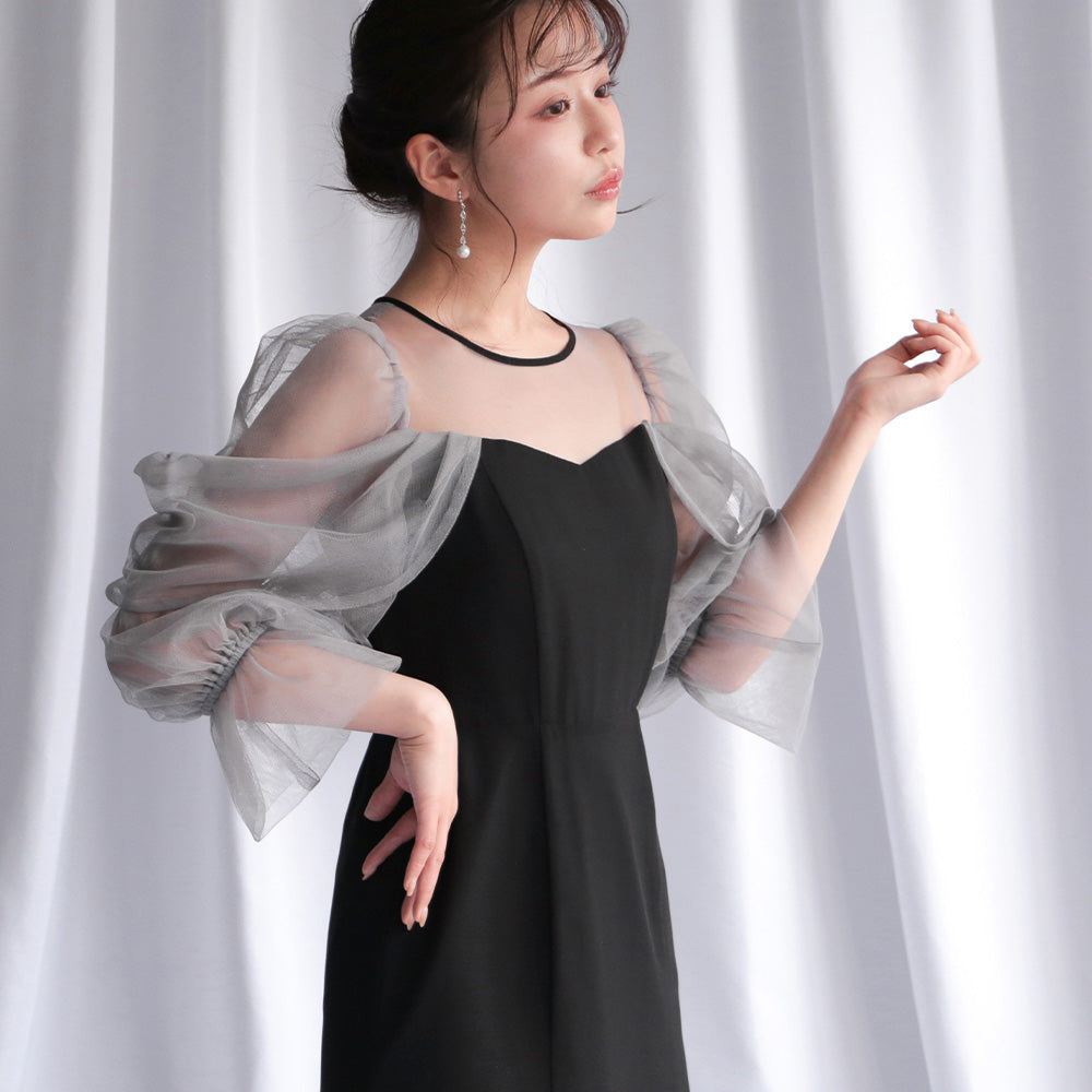 300118 チュールオフショルドレス