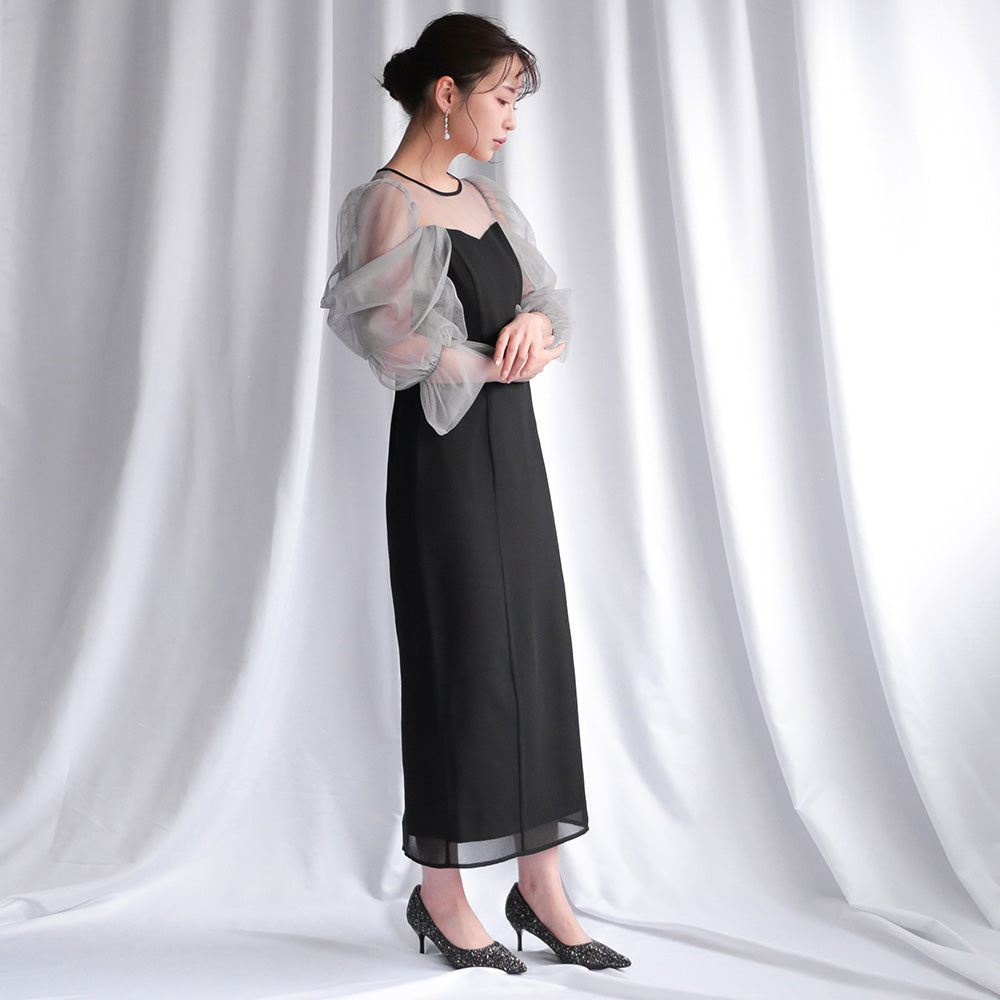 300118 チュールオフショルドレス