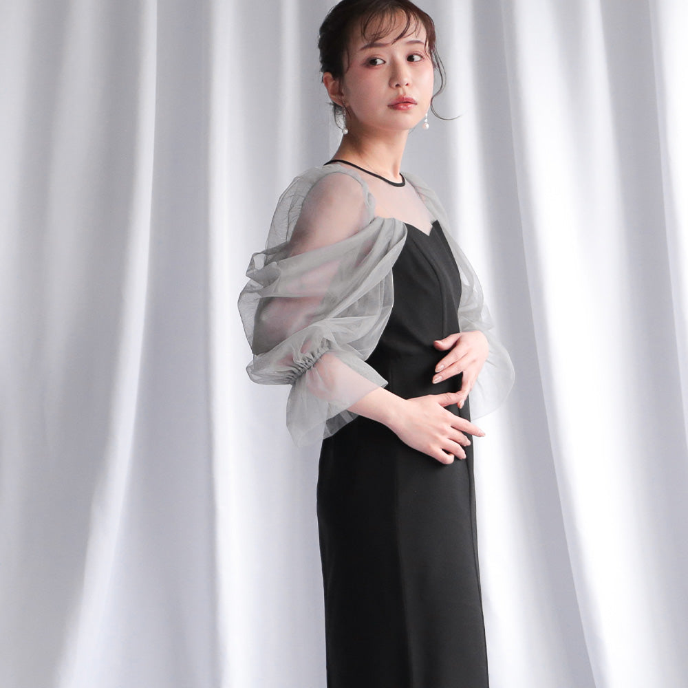 300118 チュールオフショルドレス