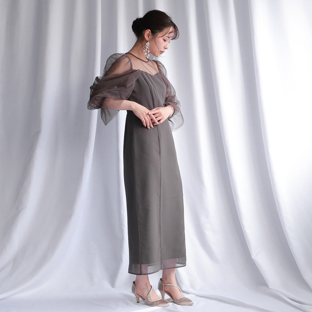 300118 チュールオフショルドレス