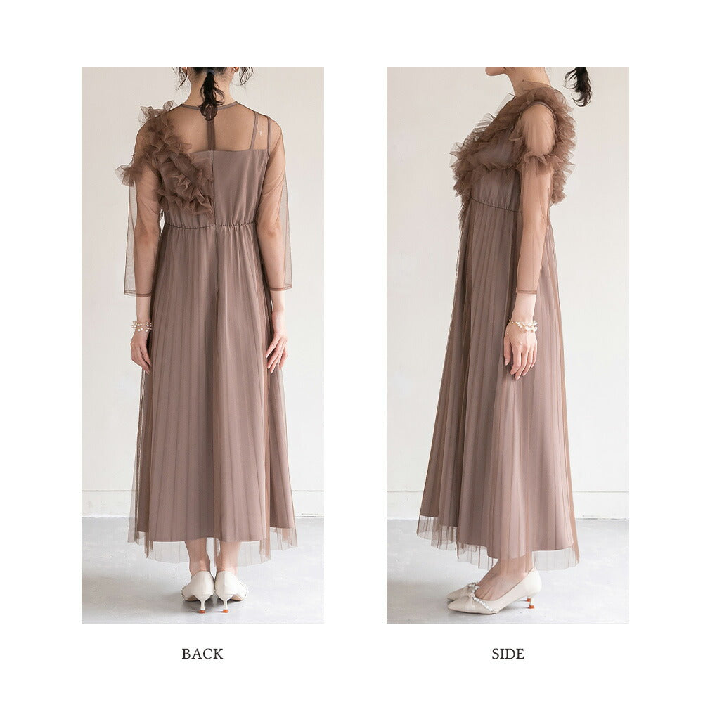 epic day　エピックデイ　楊柳フリルトップス＆キャミソールドレス epic day エピックデイ 楊柳フリルトップス＆キャミソールドレス