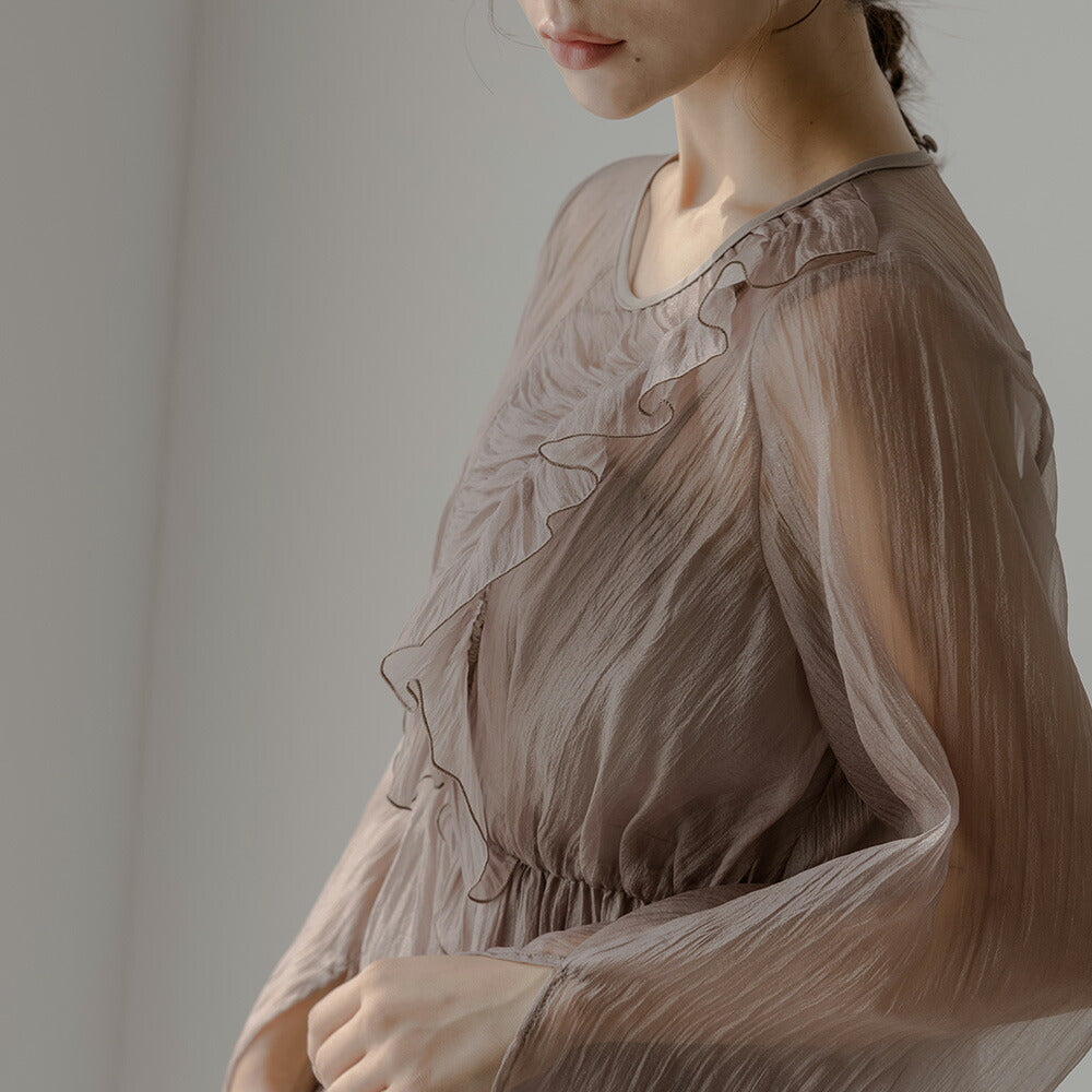 300167 楊柳フリルトップス＆キャミソールドレス – gravity