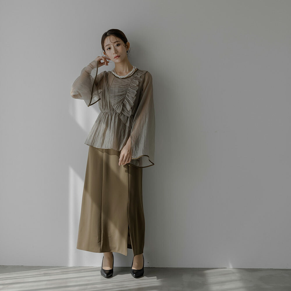 300167 楊柳フリルトップス＆キャミソールドレス – gravity