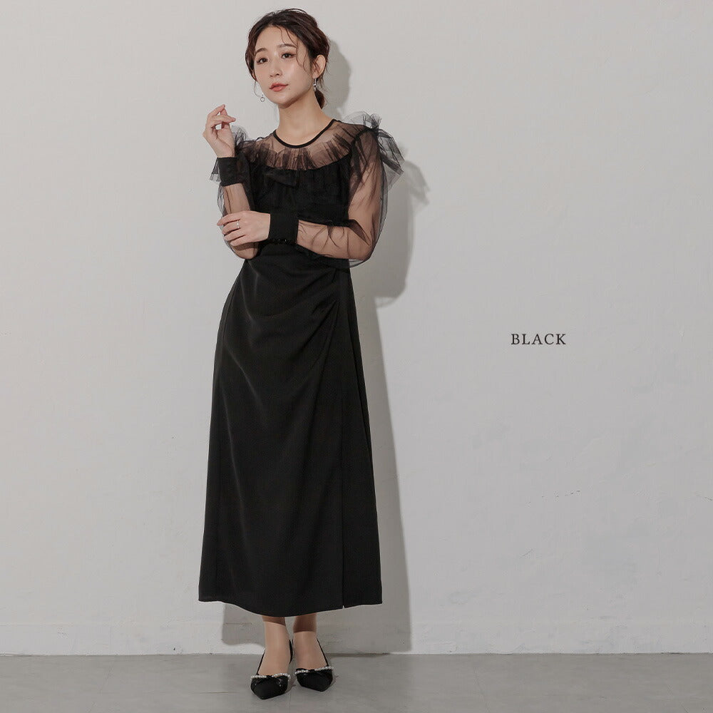 300174 シアーラッフルドレス