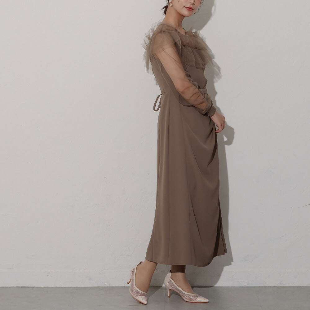 300174 シアーラッフルドレス