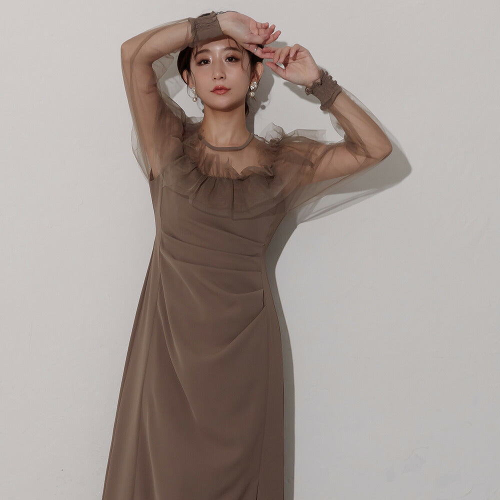 300174 シアーラッフルドレス