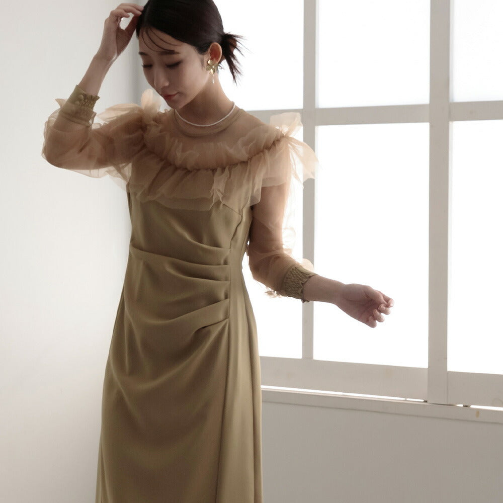 300174 シアーラッフルドレス