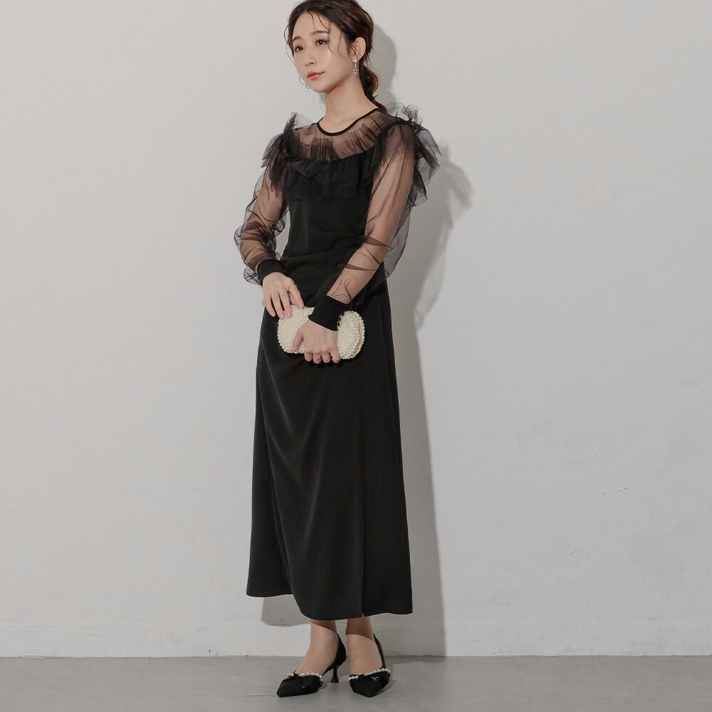 300174 シアーラッフルドレス