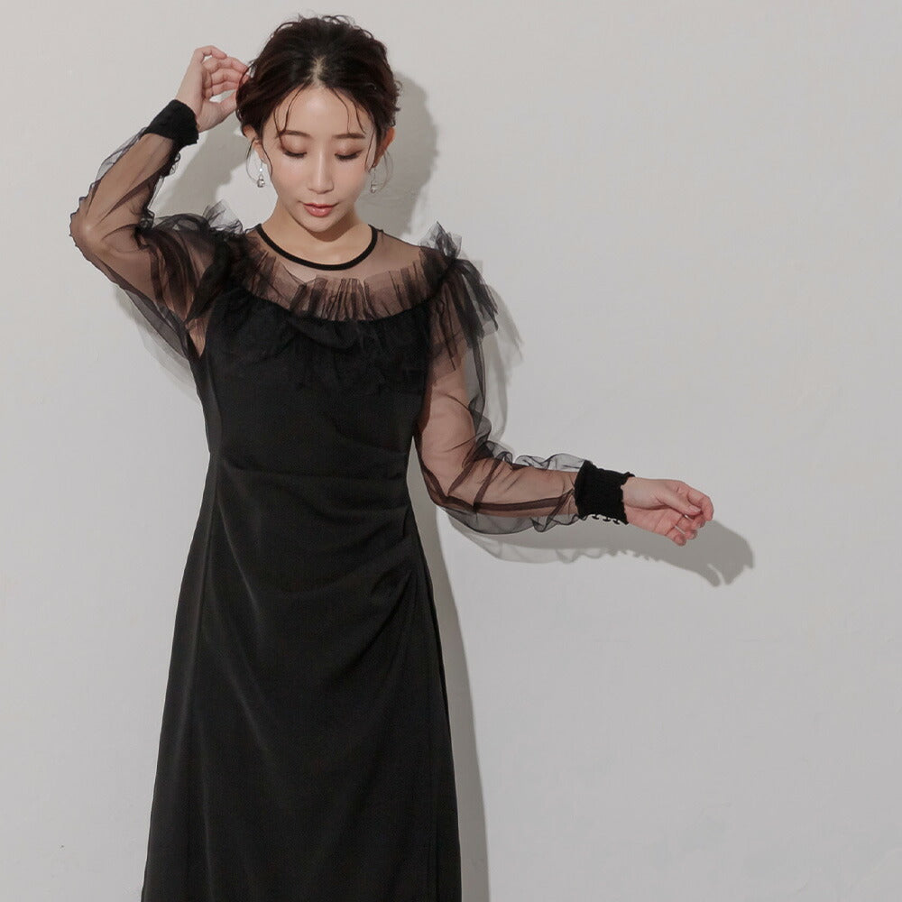 300174 シアーラッフルドレス