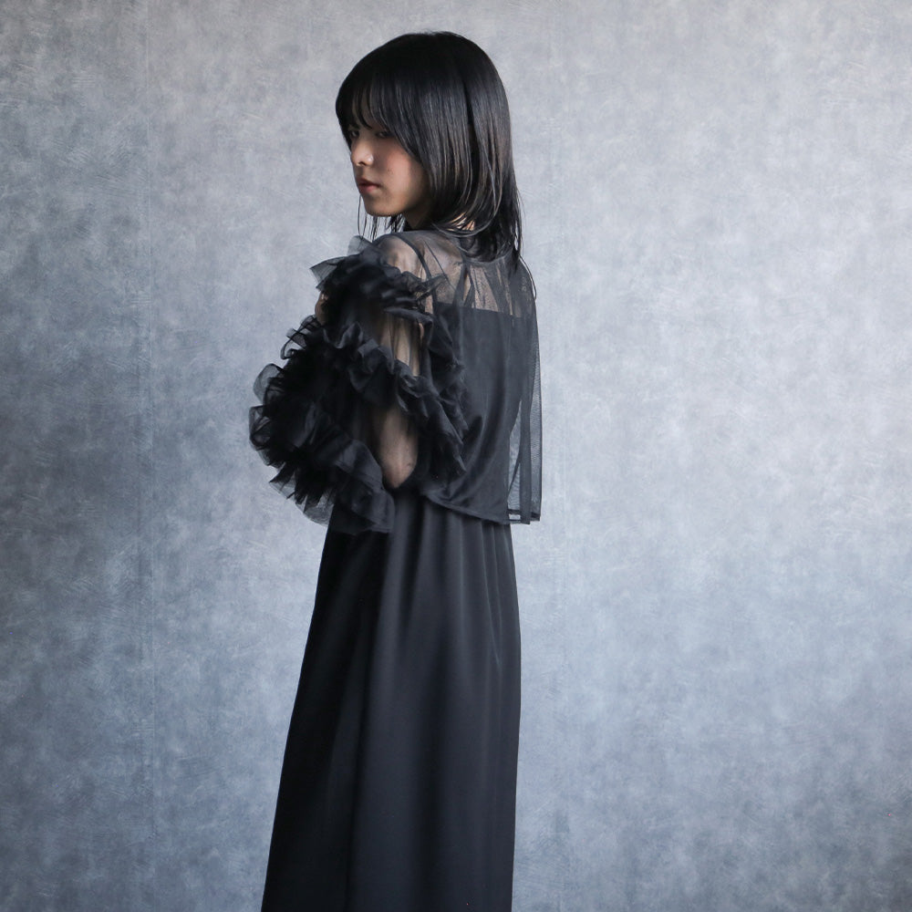 300183 ボリュームチュールトップス＆ノースリーブペンシルドレス