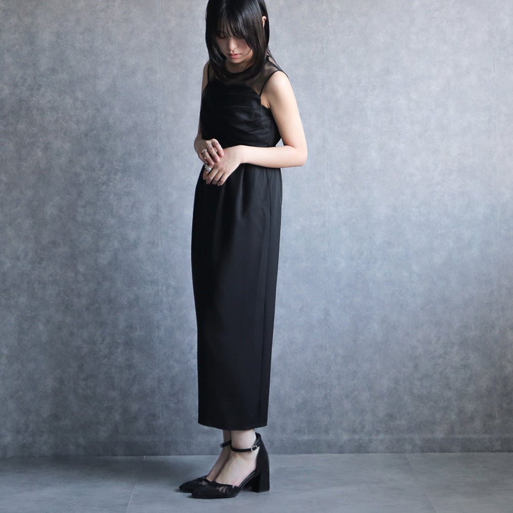 300183 ボリュームチュールトップス＆ノースリーブペンシルドレス