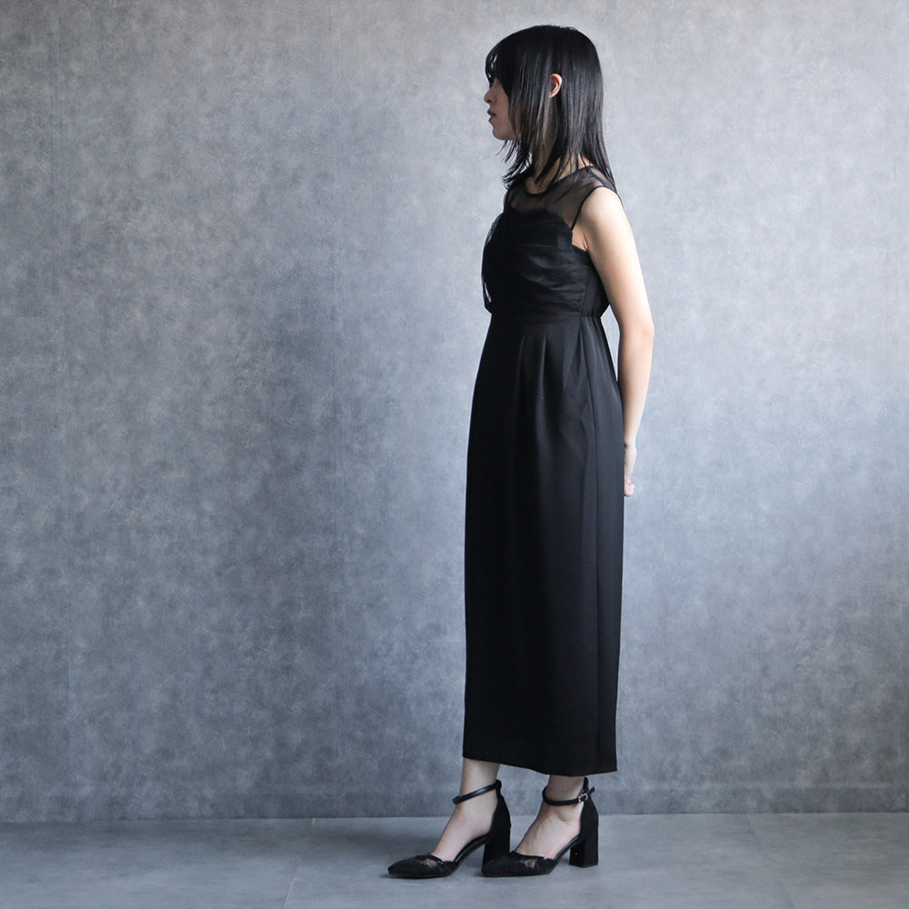 300183 ボリュームチュールトップス＆ノースリーブペンシルドレス