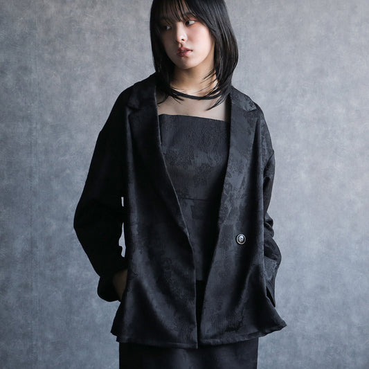 300184 リッチジャガードジャケット＆ペプラムドレス