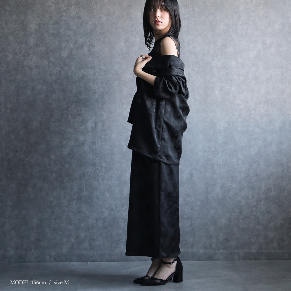 300184 リッチジャガードジャケット＆ペプラムドレス