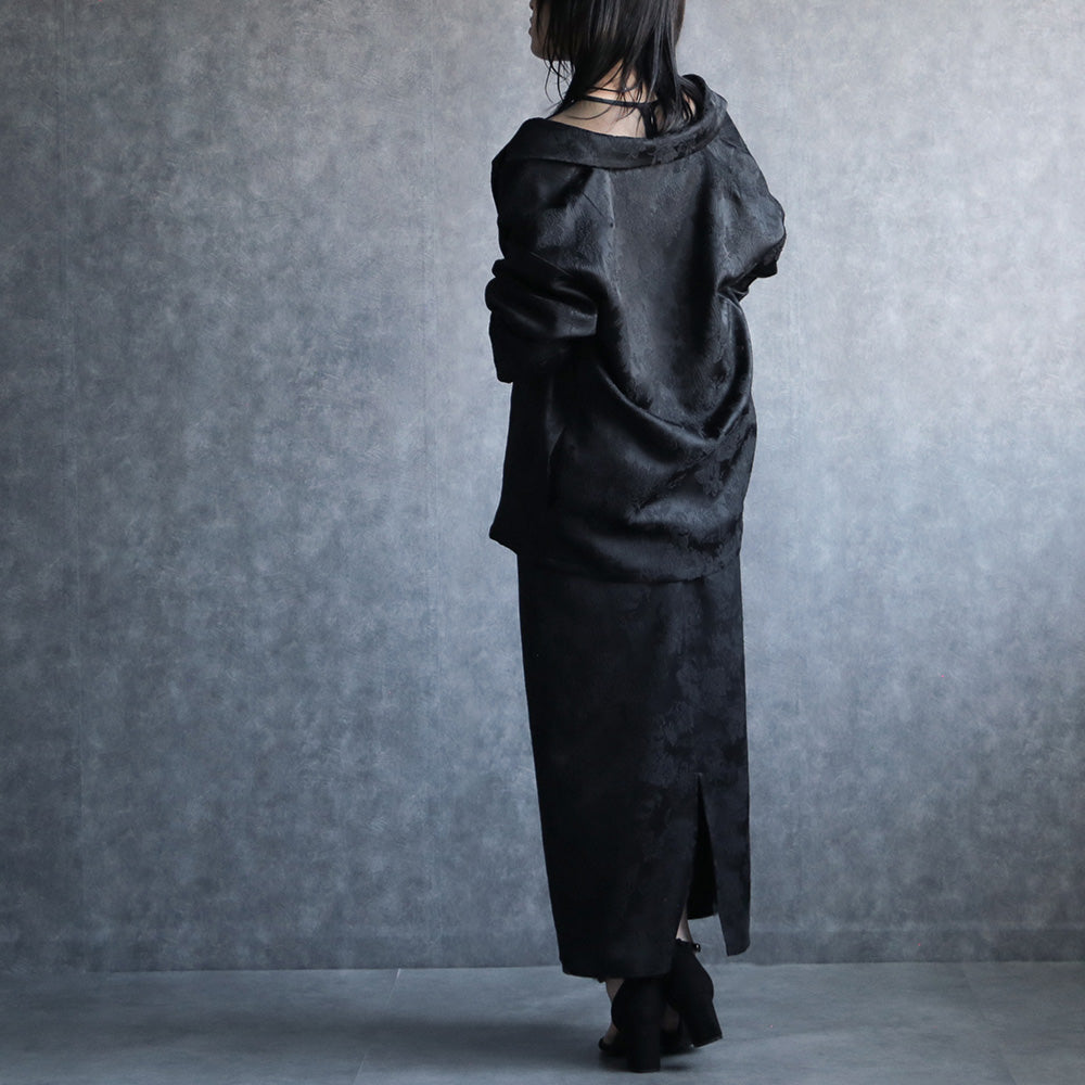 300184 リッチジャガードジャケット＆ペプラムドレス