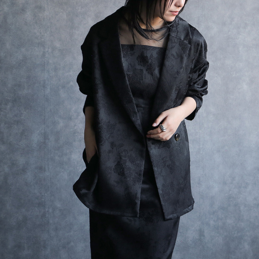 300184 リッチジャガードジャケット＆ペプラムドレス