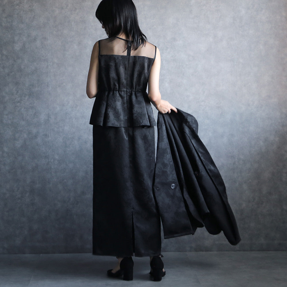 300184 リッチジャガードジャケット＆ペプラムドレス