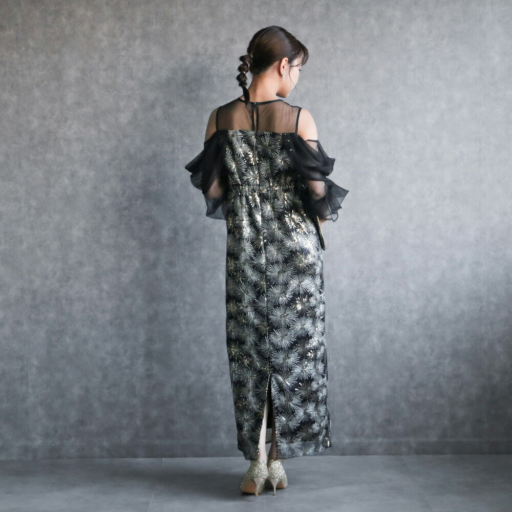 300191 チュールオフショルイルミナドレス