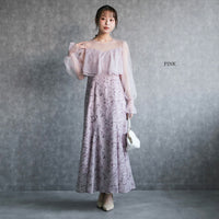 300192 エンブロイダリーチュールコンビドレス