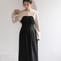 300193 ノーカラークロップドジャケット＆ノースリーブドレス