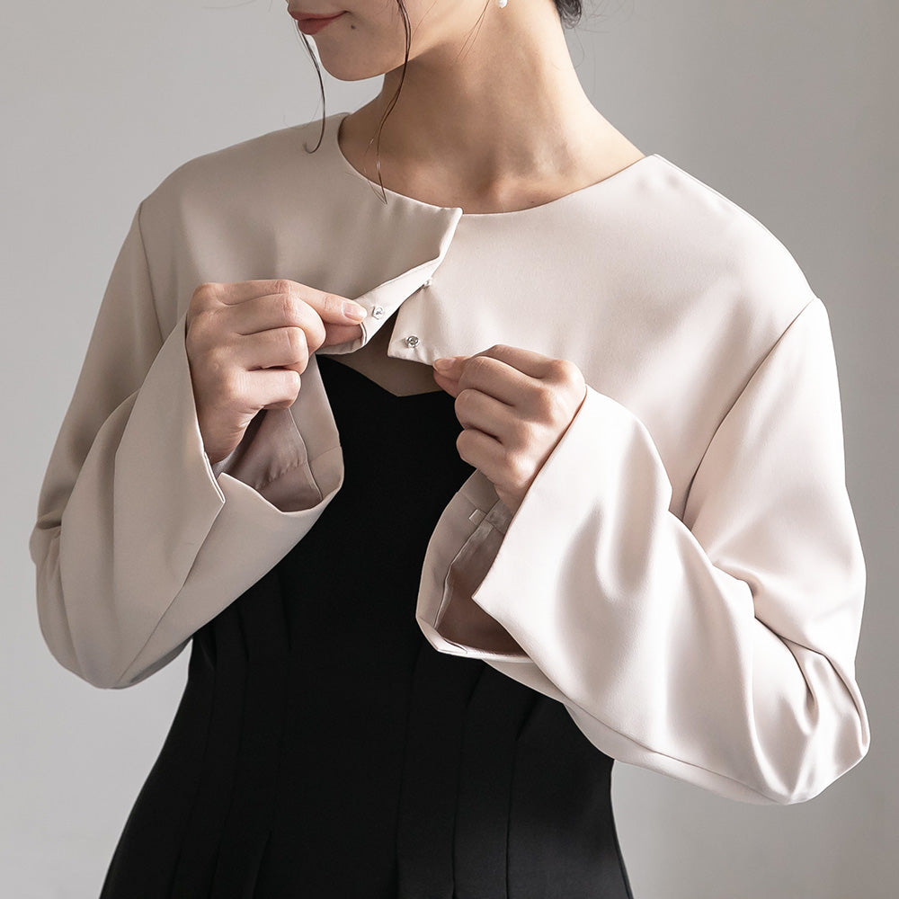 300193 ノーカラークロップドジャケット＆ノースリーブドレス