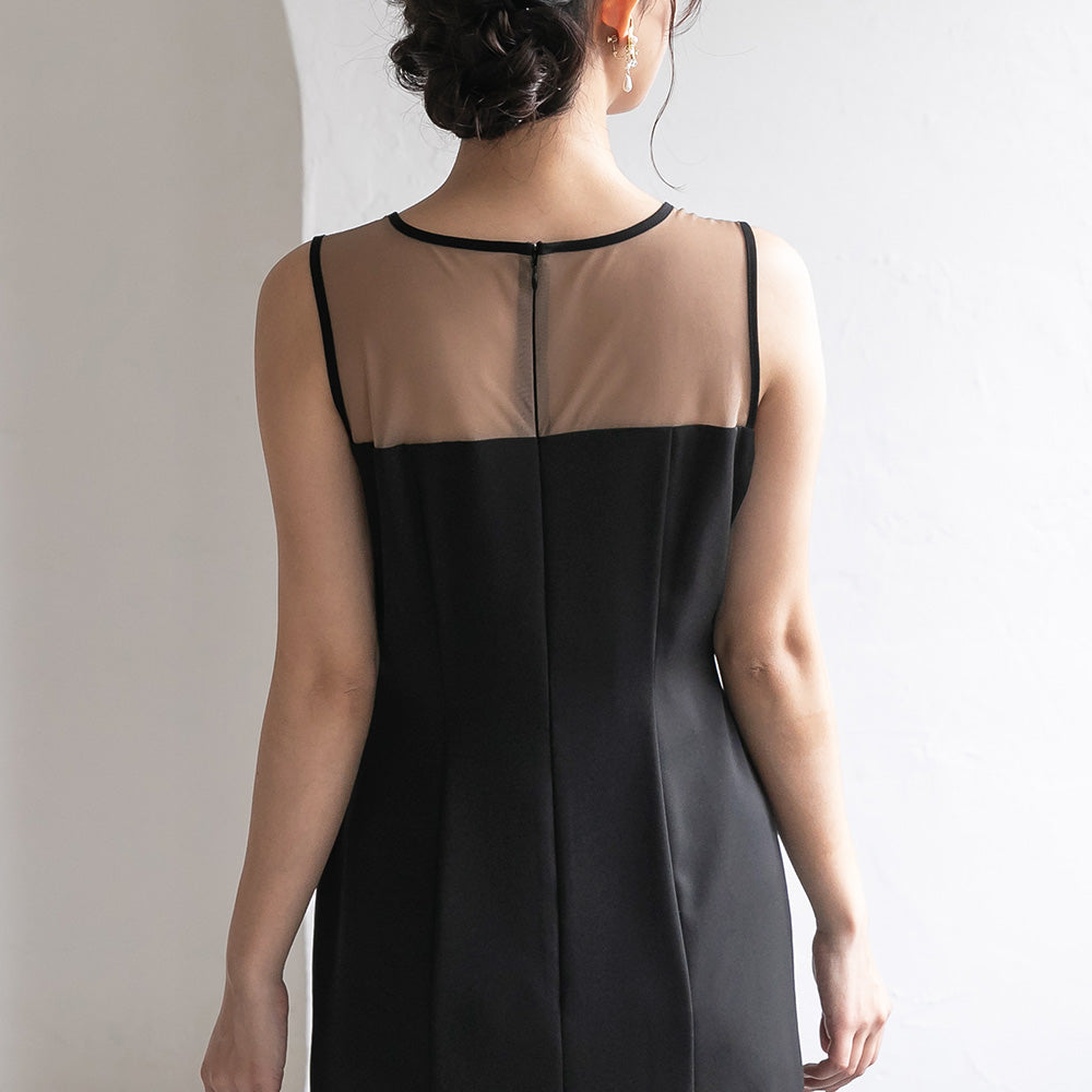 300193 ノーカラークロップドジャケット＆ノースリーブドレス