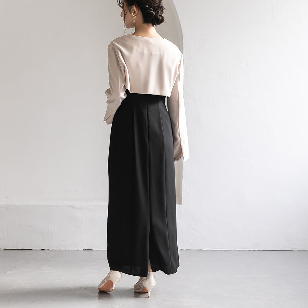 300193 ノーカラークロップドジャケット＆ノースリーブドレス