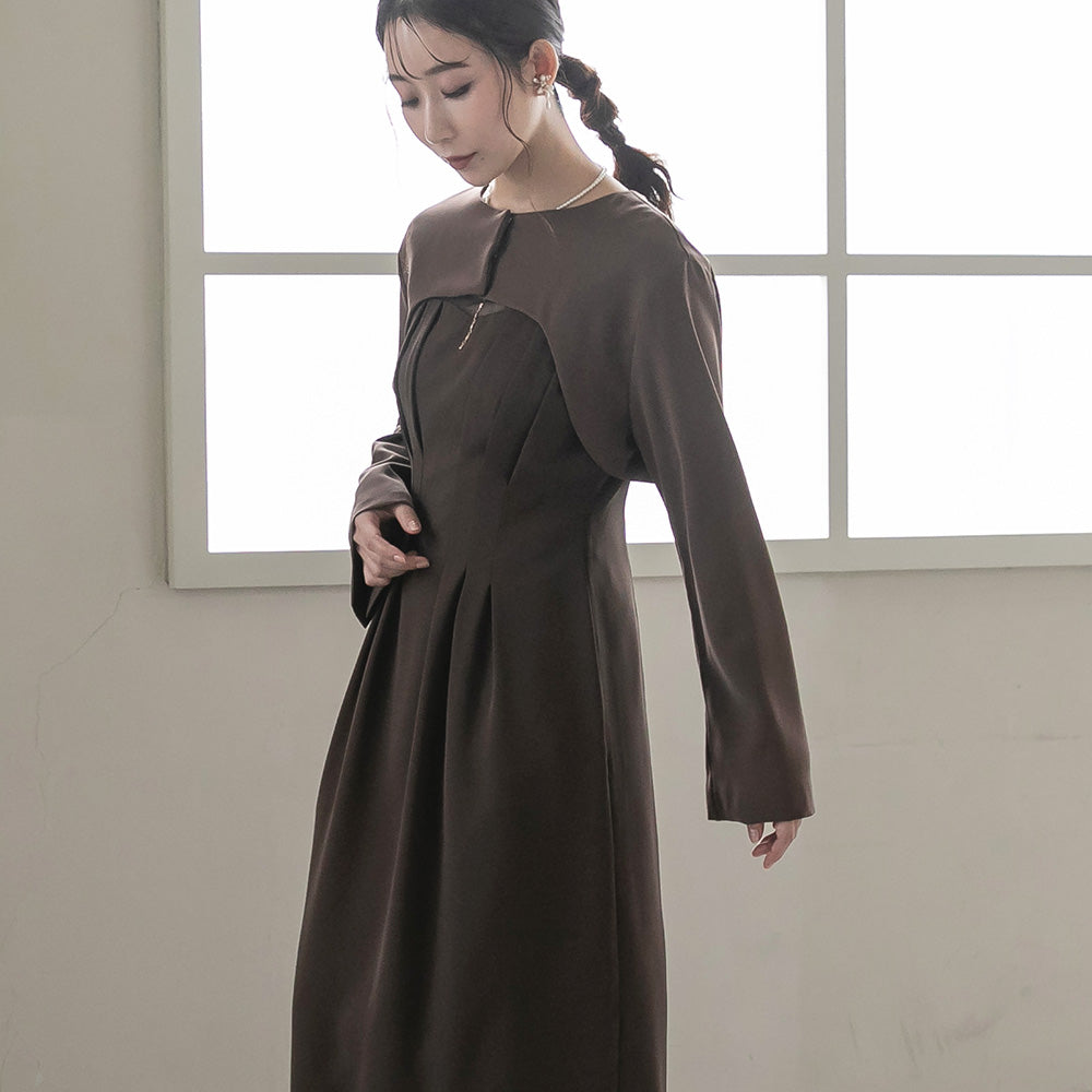 300193 ノーカラークロップドジャケット＆ノースリーブドレス