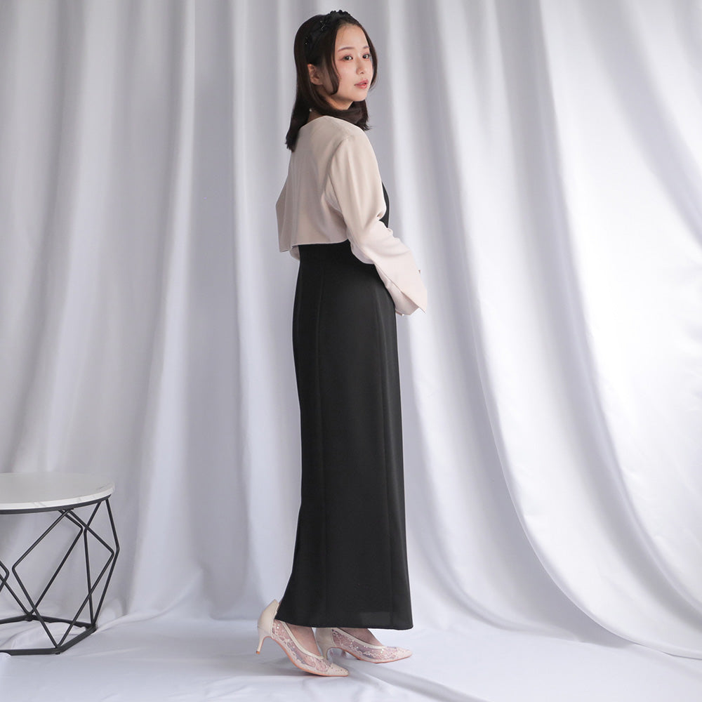 300193 ノーカラークロップドジャケット＆ノースリーブドレス