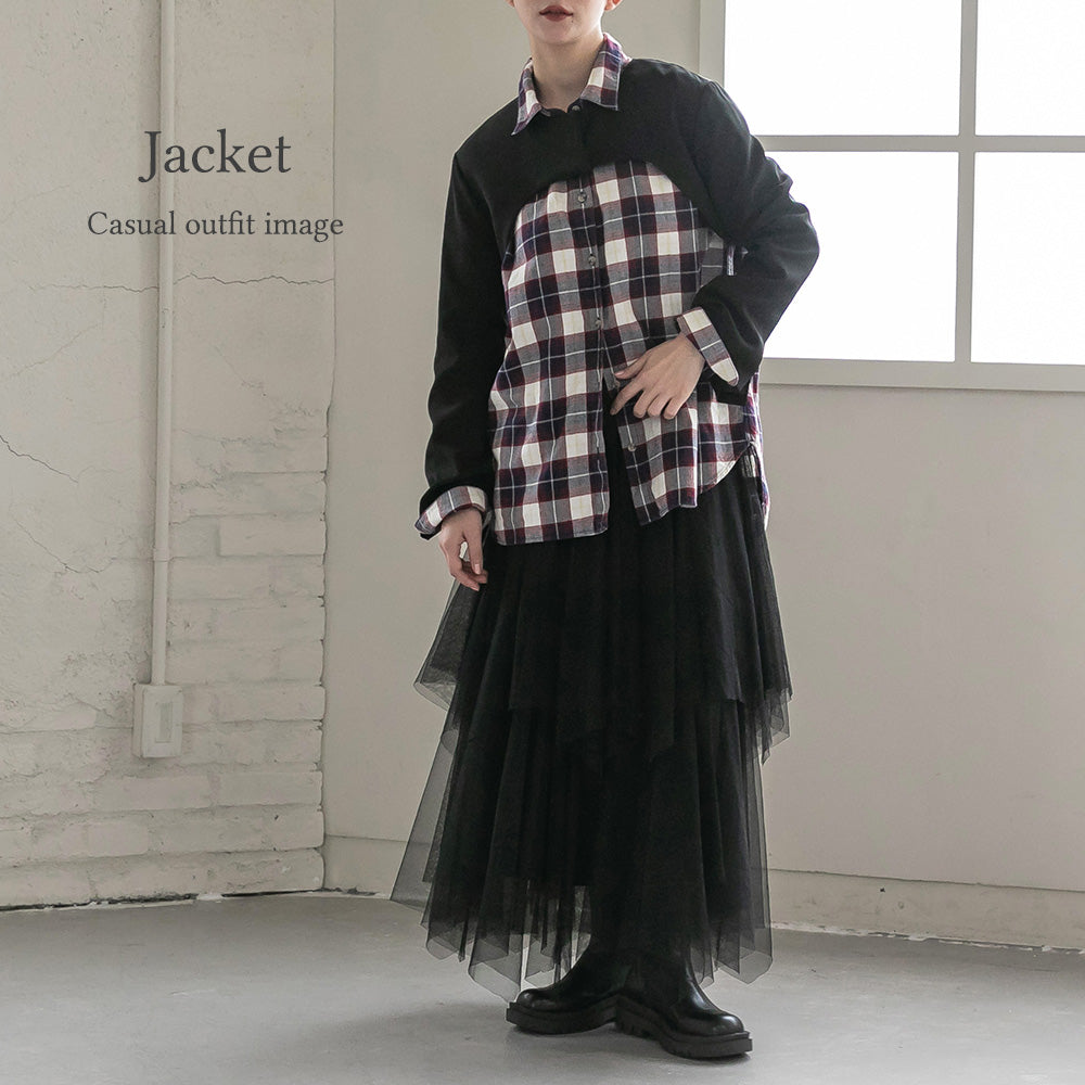 300193 ノーカラークロップドジャケット＆ノースリーブドレス