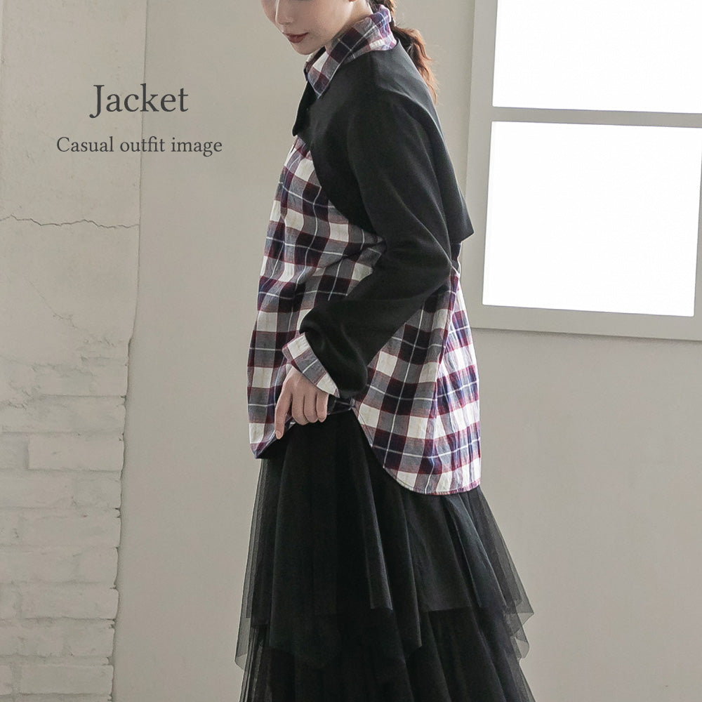 300193 ノーカラークロップドジャケット＆ノースリーブドレス