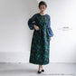 300195 ジャガードラグランバルーンスリーブドレス