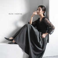 300199 スパンコールレースコンビドレス（ベルト付き）