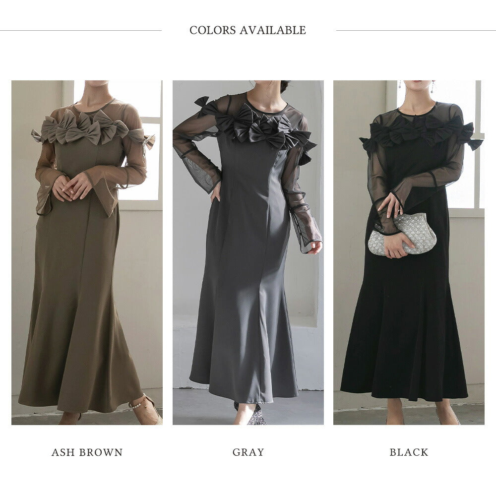 300200 ドレッシーリボンマーメイドドレス