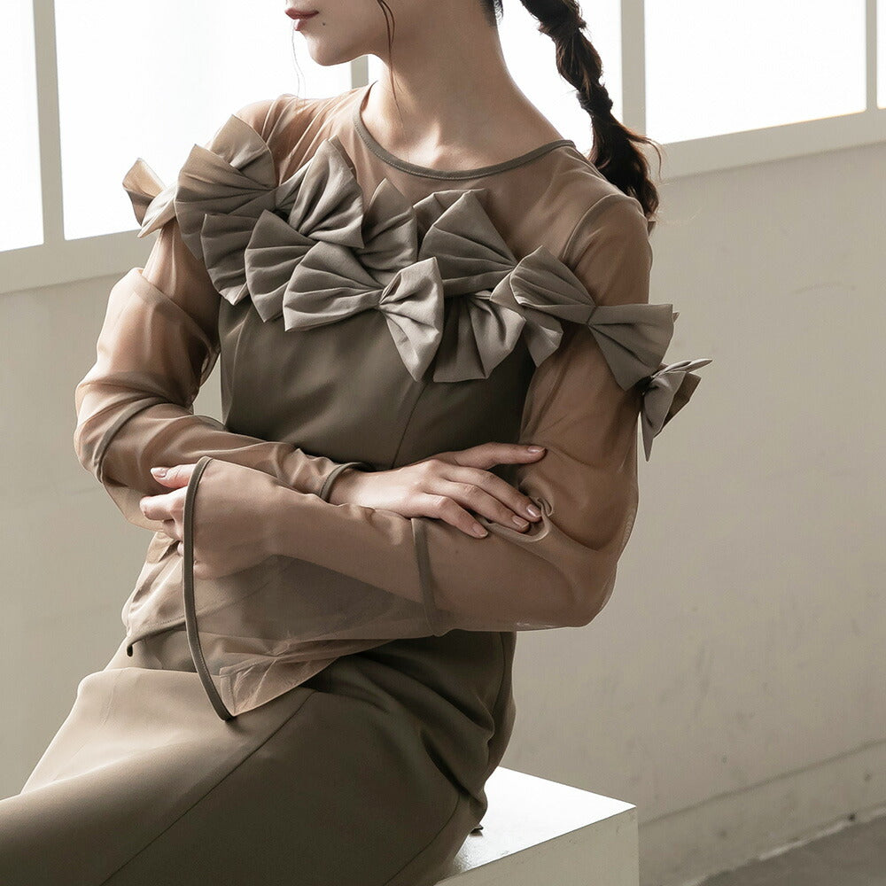 300200 ドレッシーリボンマーメイドドレス